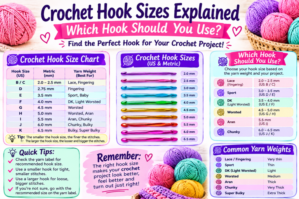 Crochet Hook Sizes Explained: Which Hook Should You Use?